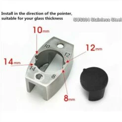 Porte Coulissante En Verre Guide De Sol Rouleau De Système De Porte Coulissante, Ccessoires Pour Portes Coulissantes En Verre Sans Cadre 304 Acier Inoxydable -Promos Matériel Boutique 100109846 5