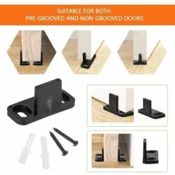 4 Pcs Guide De Plancher Porte Coulissante, Multifunctional Bas De Porte Grange Guide Au Sol Réglable, Plastique Porte De Grange Coulissante Avec Vis Et Tube D'Expansion Guide -Promos Matériel Boutique 100266241 3