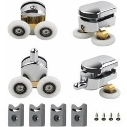 Roulettes Doubles De Rechange Lot De 4 Roulettes Doubles Roues De Fixation De Rechange Roulette Porte Coulissante Galet Porte Rouleau Roulette Roue Roulettes Pour Porte De Douche 23mm
