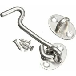 Crochet De Cabine En Acier Inoxydable Et Loquet à œillet, Très Résistant, En Métal, Pour Porte D'abri De Jardin, Porte Silencieuse, Coupe-vent, Avec Vis De Montage Pour Portes, Fenêtres, Armoires (tai