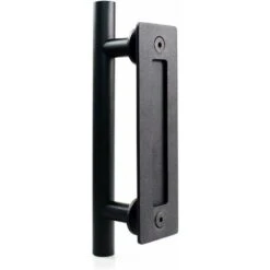Poignée De Porte Coulissante En Acier Inoxydable, Poignée De Porte De Grange Coulissante - Poignée Ronde Simple - Noir