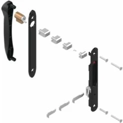 Fermeture Encastrée Double à Crochet SILENE Noir RAL9005 - LA CROISEE DS - DS8299-013