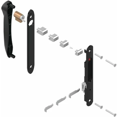 Fermeture Encastrée Double à Crochet SILENE Noir RAL9005 - LA CROISEE DS - DS8299-013 1 Fermeture Encastrée Double à Crochet SILENE Noir RAL9005 - LA CROISEE DS - DS8299-013