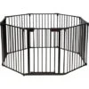 COSTWAY Barrière De Sécurité Pour Bébé, Animaux Enfant Grille De Protection Cheminée Pare-Feu De Cheminée, 500x74,5cm Avec 8 Pans, Noir