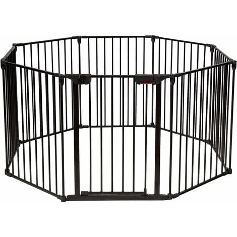 COSTWAY Barrière De Sécurité Pour Bébé, Animaux Enfant Grille De Protection Cheminée Pare-Feu De Cheminée, 500x74,5cm Avec 8 Pans, Noir 1 COSTWAY Barrière De Sécurité Pour Bébé, Animaux Enfant Grille De Protection Cheminée Pare-Feu De Cheminée, 500x74,5cm Avec 8 Pans, Noir