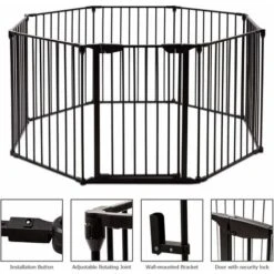 COSTWAY Barrière De Sécurité Pour Bébé, Animaux Enfant Grille De Protection Cheminée Pare-Feu De Cheminée, 500x74,5cm Avec 8 Pans, Noir 7 COSTWAY Barrière De Sécurité Pour Bébé, Animaux Enfant Grille De Protection Cheminée Pare-Feu De Cheminée, 500x74,5cm Avec 8 Pans, Noir -Promos Matériel Boutique 11534913 3