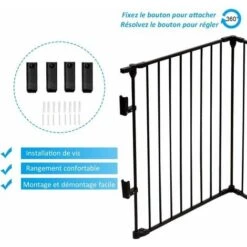 COSTWAY Barrière De Sécurité Pour Bébé, Animaux Enfant Grille De Protection Cheminée Pare-Feu De Cheminée, 500x74,5cm Avec 8 Pans, Noir 8 COSTWAY Barrière De Sécurité Pour Bébé, Animaux Enfant Grille De Protection Cheminée Pare-Feu De Cheminée, 500x74,5cm Avec 8 Pans, Noir -Promos Matériel Boutique 11534913 4