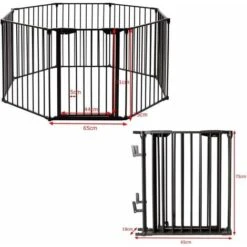 COSTWAY Barrière De Sécurité Pour Bébé, Animaux Enfant Grille De Protection Cheminée Pare-Feu De Cheminée, 500x74,5cm Avec 8 Pans, Noir 9 COSTWAY Barrière De Sécurité Pour Bébé, Animaux Enfant Grille De Protection Cheminée Pare-Feu De Cheminée, 500x74,5cm Avec 8 Pans, Noir -Promos Matériel Boutique 11534913 5
