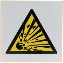 Panneau De Danger, Avec Pictogramme : Danger Matières Explosives , Auto-adhésif ( Prix Pour 1 )