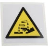 Panneau De Danger, Avec Pictogramme : Subtances Corrosives , Auto-adhésif ( Prix Pour 1 )