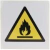 Panneau De Danger, Avec Pictogramme : Matières Inflammables , Auto-adhésif ( Prix Pour 1 )