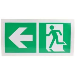 Symbole D'évacuation D'urgence RS PRO, Sortie De Secours à Gauche, Vinyle Etiquette ( Prix Pour 1 )