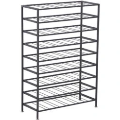 HOMCOM Étagère à Vin Rack Pour Bouteilles Range-bouteilles Capacité 54 Bouteilles Dim. 63L X 25l X 91H Cm Métal Noir