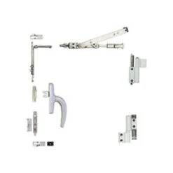 Kit Oscillo-battant Complet Galicube 1V FAPIM à Crémone Nefer Midi - Compas Court 402 à 750 Mm - Blanc 9010 - 1330AA32