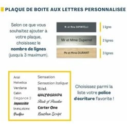 Plaque Boite Aux Lettres Personnalisée Adhésive Au Format 100x25mm - Beige Lettres Noires - 2 Lignes + Sticker Stop Pub -Promos Matériel Boutique 11866169 5