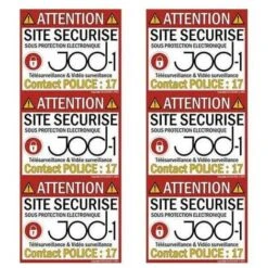 Lot De 6 Autocollants Alarme