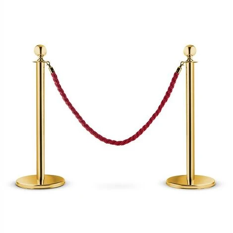 Golden Gate Poteaux De Guidage 2 Poteaux 1 Cordon Doré/rouge 2 Golden Gate Poteaux De Guidage 2 Poteaux 1 Cordon Doré/rouge – Image 2