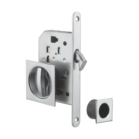 THIRARD - Serrure Encastrable Crochet à Condamnation Pour Salle De Bain Et Toilette Coulissante, Axe 50mm, Bouts Ronds, Nickelé 1 THIRARD - Serrure Encastrable Crochet à Condamnation Pour Salle De Bain Et Toilette Coulissante, Axe 50mm, Bouts Ronds, Nickelé