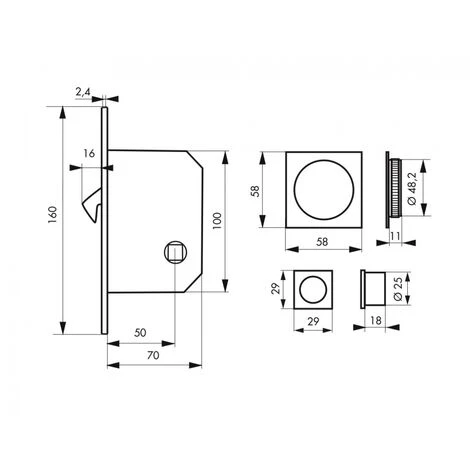 THIRARD - Serrure Encastrable Crochet à Condamnation Pour Salle De Bain Et Toilette Coulissante, Axe 50mm, Bouts Ronds, Nickelé 2 THIRARD - Serrure Encastrable Crochet à Condamnation Pour Salle De Bain Et Toilette Coulissante, Axe 50mm, Bouts Ronds, Nickelé – Image 2