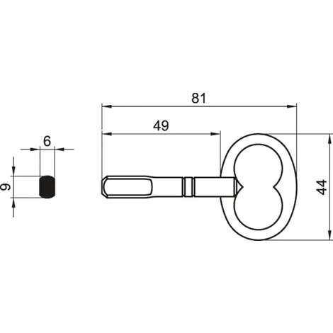 Clé Mâle Gdf - Matériau : Acier - Longueur : 81 Mm - Décor : Zingué - ITAR 2 Clé Mâle Gdf - Matériau : Acier - Longueur : 81 Mm - Décor : Zingué - ITAR – Image 2