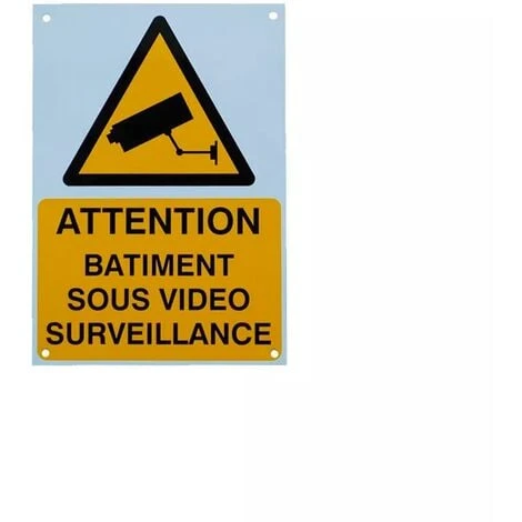 Panneau Extérieur 'ATTENTION BÂTIMENT SOUS VIDÉOSURVEILLANCE' - Plastique Rigide (format A5) 1 Panneau Extérieur 'ATTENTION BÂTIMENT SOUS VIDÉOSURVEILLANCE' - Plastique Rigide (format A5)