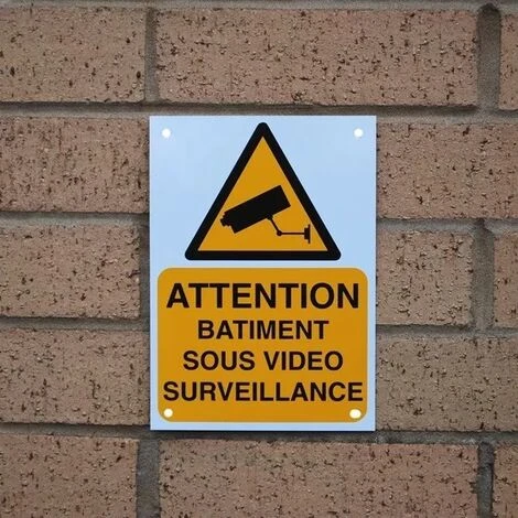 Panneau Extérieur 'ATTENTION BÂTIMENT SOUS VIDÉOSURVEILLANCE' - Plastique Rigide (format A5) 2 Panneau Extérieur 'ATTENTION BÂTIMENT SOUS VIDÉOSURVEILLANCE' - Plastique Rigide (format A5) – Image 2