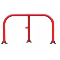 Arceau Parking Rouge Bandes Blanches - Arceau Anti-stationnement Avec Serrure Intégrée -Promos Matériel Boutique 13923185 3
