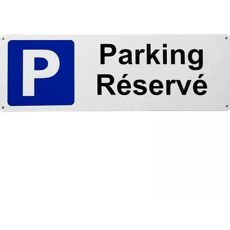 Large Panneau Extérieur 'Parking Réservé' - PVC Résistant (42 X 14 Cm) 2 Large Panneau Extérieur 'Parking Réservé' - PVC Résistant (42 X 14 Cm) – Image 2