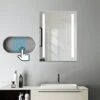 Miroir Salle De Bain 60x45cm Anti-buée Mural Lumière Illumination Avec éclairage LED