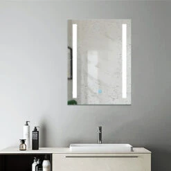 Miroir Salle De Bain 60x45cm Anti-buée Mural Lumière Illumination Avec éclairage LED -Promos Matériel Boutique 14115731 3