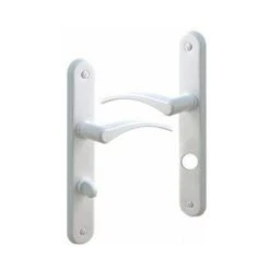 Ensemble Poignée De Porte Avec Plaque De Condamnation, Alu Blanc Alpertec
