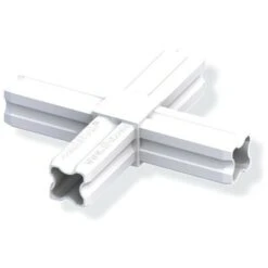 Connecteur En Croix Blanc 23.5mm 4 Embouts Pour Tube Alu Et Pvc