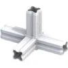 Connecteur De Jonction - 90° à 4 Embouts - Blanc Pour Tube Alu Et Pvc