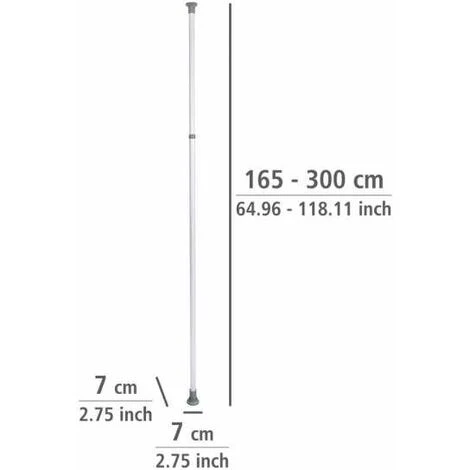 WENKO Barre Télescopique Herkules, Pièce Détachée Pour Système De Rangement Télescopique Herkules, Métal, Ø 7,5 X 165 - 300 Cm, Blanc 5 WENKO Barre Télescopique Herkules, Pièce Détachée Pour Système De Rangement Télescopique Herkules, Métal, Ø 7,5 X 165 - 300 Cm, Blanc – Image 5
