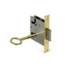 Serrure à Mortaiser Avec Clé Pour Meubles Et Armoires | Fabriqué En Acier | Finition Laiton | Dimensions 78*12*41mm | Système De Fixation Vissé | 1 Unité
