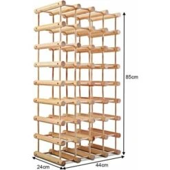 COSTWAY Etagère à Vin Casier à Vin Porte-bouteille En Bois De Pin Massif Support 40 Bouteilles 85x44x24 Cm Bois Naturel -Promos Matériel Boutique 15881653 5