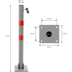 Barrière De Parking Rabattable Poteau De Stationnement Borne De Poste 67 Cm Rond 9 Barrière De Parking Rabattable Poteau De Stationnement Borne De Poste 67 Cm Rond -Promos Matériel Boutique 15937745 5