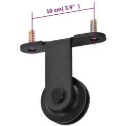 Kit De Fixation Pour Porte Coulissante 183 Cm Acier Noir VidaXL -Promos Matériel Boutique 15969707 3