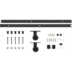 Kit De Fixation Pour Porte Coulissante 183 Cm Acier Noir VidaXL -Promos Matériel Boutique 15969707 5