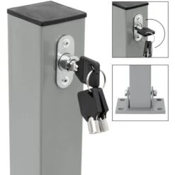 Poteau Parking Barrière Verrouillable Rabattable Borne Stationnement Avec 3 Clés -Promos Matériel Boutique 16031898 3