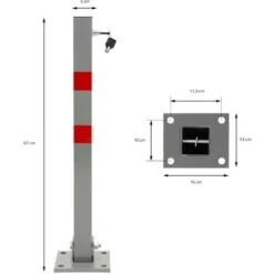 Poteau Parking Barrière Verrouillable Rabattable Borne Stationnement Avec 3 Clés -Promos Matériel Boutique 16031898 5
