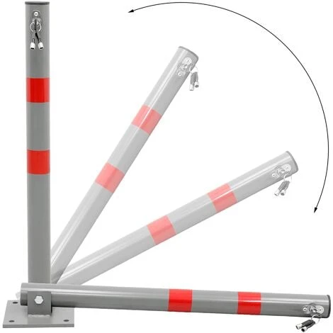 2x Barrière De Parking Rabattable Poteau De Stationnement Borne De Poste 67 Cm 3 2x Barrière De Parking Rabattable Poteau De Stationnement Borne De Poste 67 Cm – Image 3