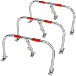 Set 3 Barrière De Parking Rabattable Verrouillage Stationnement Manuel Avec Clés