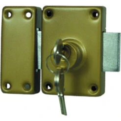 Verrou De Sûreté - 3 Clés- Canon Double-entrée - Diamètre 25mm - Bout Arrondi - En Bronze