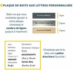 Plaque Boite Aux Lettres Personnalisée Adhésive Au Format 100x25mm - Beige Lettres Noires - 1 Ligne + Sticker Stop Pub -Promos Matériel Boutique 17348919 5