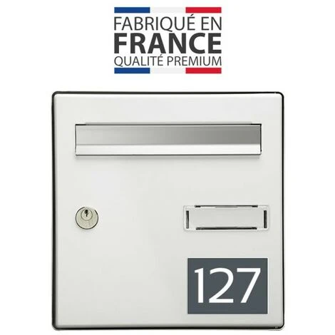 Numéro Pour Boite Aux Lettres Personnalisable Rectangle Grand Format (100x70mm) Gris Chiffres Blancs 3 Numéro Pour Boite Aux Lettres Personnalisable Rectangle Grand Format (100x70mm) Gris Chiffres Blancs – Image 3