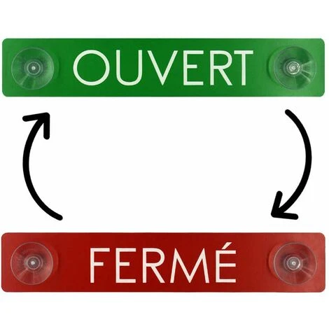 Plaque Ouvert / Fermé Recto Verso à Ventouses Pour Fixation Vitrine - Panneau PVC Signalétique Hôtel Restaurant Boutique 1 Plaque Ouvert / Fermé Recto Verso à Ventouses Pour Fixation Vitrine - Panneau PVC Signalétique Hôtel Restaurant Boutique