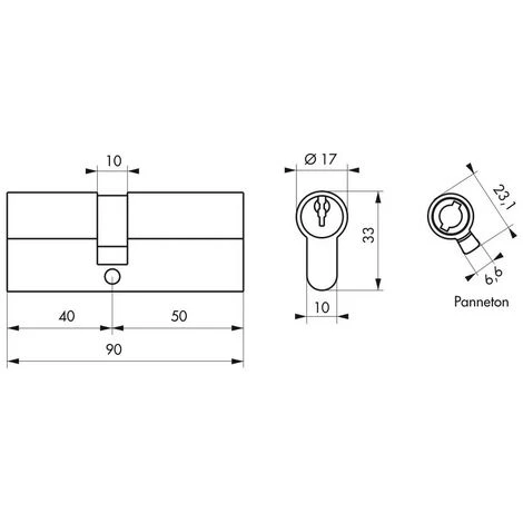 THIRARD - Cylindre à Clé Crantée 40 X 50 Mm 3 Clés Avec Vis De 40 Mm Nickelé 2 THIRARD - Cylindre à Clé Crantée 40 X 50 Mm 3 Clés Avec Vis De 40 Mm Nickelé – Image 2