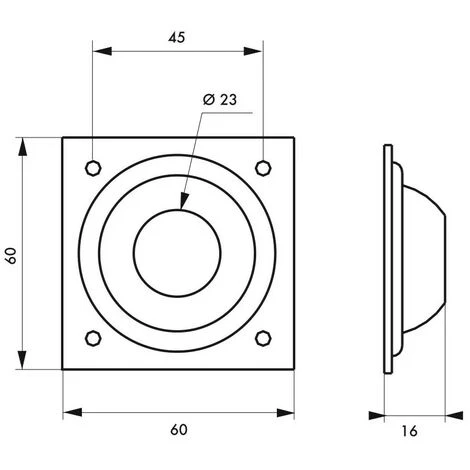 THIRARD - Entree à Cuvette Laiton Chromé 60 X 60 Pour Verrou De Sureté Cylindre Ø 23 Mm 2 THIRARD - Entree à Cuvette Laiton Chromé 60 X 60 Pour Verrou De Sureté Cylindre Ø 23 Mm – Image 2