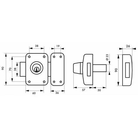 THIRARD - Verrou Pour Porte D'entrée Vitrée Capital à Cylindre Double 50 Mm 2 THIRARD - Verrou Pour Porte D'entrée Vitrée Capital à Cylindre Double 50 Mm – Image 2
